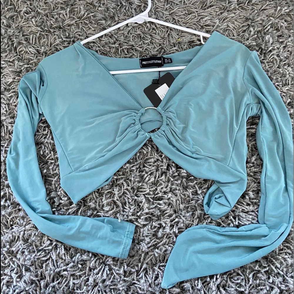 PLT long sleeve tie top